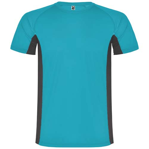 T-shirt sport publicitaire pour enfant Shanghai Turquoise et Plomb foncé